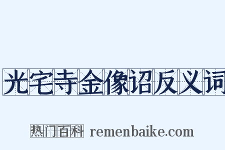 光宅寺金像诏反义词是什么意思的图片